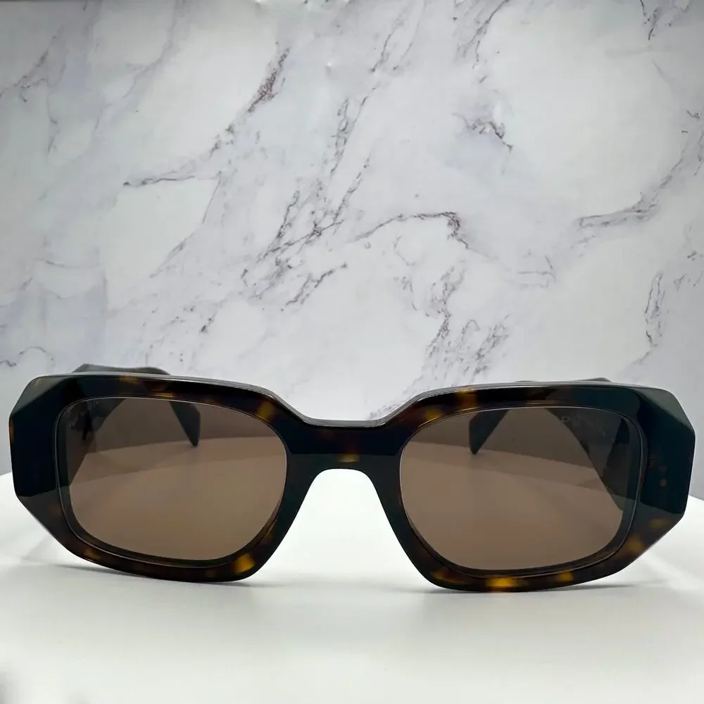 PRADA Sunglasses New Brown Tortoise Acetate PR 17WS Symbole Logo Italy Authentic